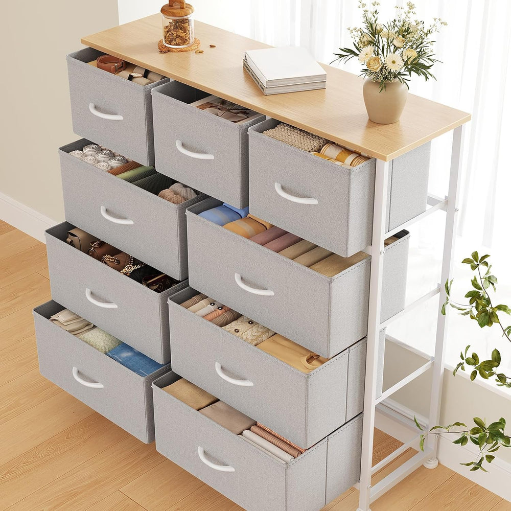 DUMOS 9 Drawer Dresser for Bedroom, Storage Organizer Chest of Drawers