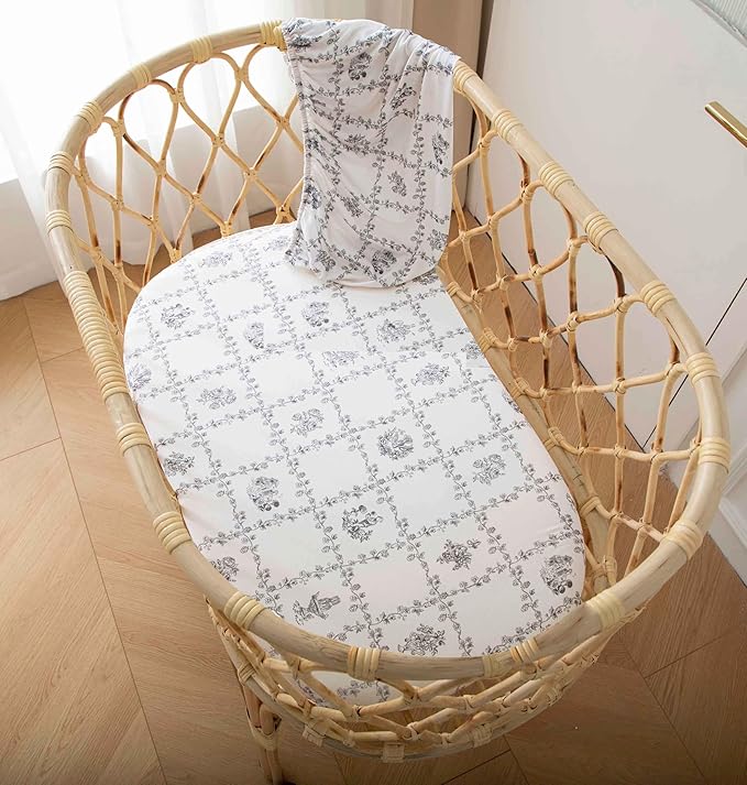 SDY Jersey Floral Bassinet Sheets - Image 2