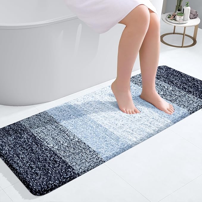 OLANLY Bathroom Runner Rugs 47x17, Extra Soft Absorbent Microfiber Bath Rugs by OLANLY