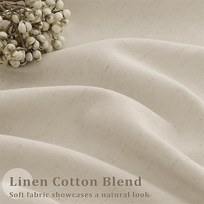 Oatmeal Linen Curtains 102 Inches Long Pinch Pleat Draps - Image 4