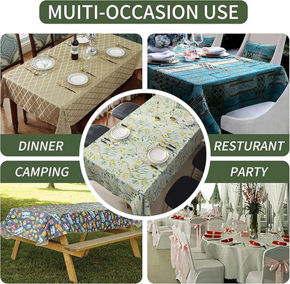 Rectangle Table Cloth, 100% Waterproof Tablecloth Oil Proof Spill Proof Vinyl - Image 5