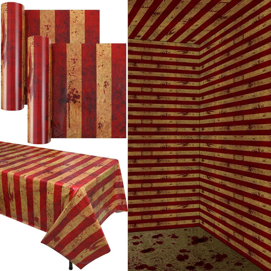 HunnmingRe 200 ft Creepy Carnival Tablecloth Roll, Halloween Tablecloth