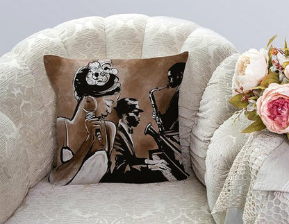 TSSOHU African American Woman Throw Pillow Cover Afro Black Girl Singing Jazz - Image 3