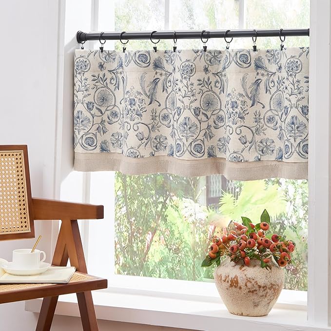 jinchan Linen Valance Kitchen Curtain - Image 7