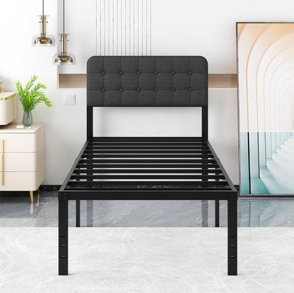 likelalaso 18 inch twin xl metal bed frame, close-up detail