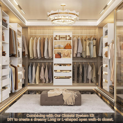 aheaplus closet system, 4-9ft closet organizer with 4 showing dimensions