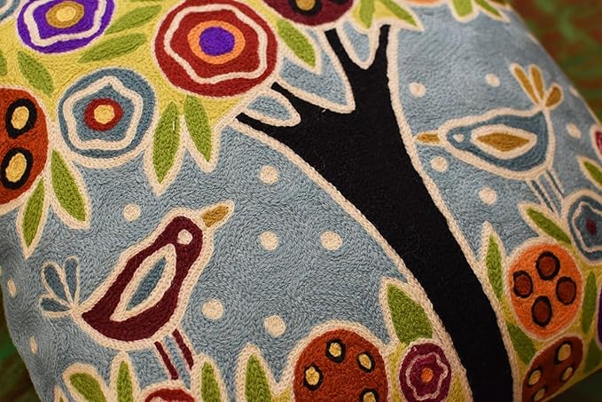 Blue Tree of Life Throw Pillow Cover Karla Gerard Floral Pillowcase Floral - Image 3