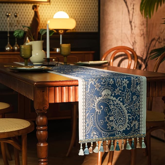 13×72 Inch Table Runner, Retro-Luxury Tassels Series - Image 3