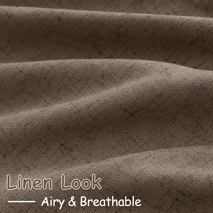 Light Brown Linen Curtains 84 Inches Long - Image 5