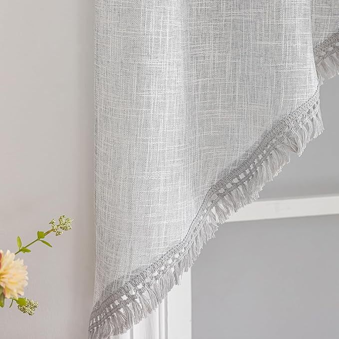 Beda Home Tassel Linen Textured Swag Valances - Image 4