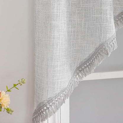 Beda Home Tassel Linen Textured Swag Valances - Image 4