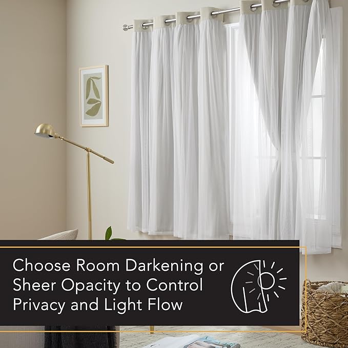 TOWN & COUNTRY LUXE Talia Double Layer Indoor Curtains, Sheer and Room - Image 9