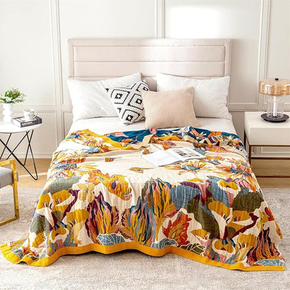 MSGKV Boho Throw Blanket 60''x80'', 100% Cotton Blankets - Image 2