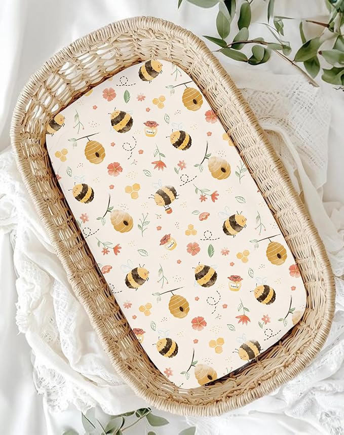 Bassinet Sheets for Baby Girls Boys 2 Pack, Fitted Baby Mattress Sheet for - Image 6