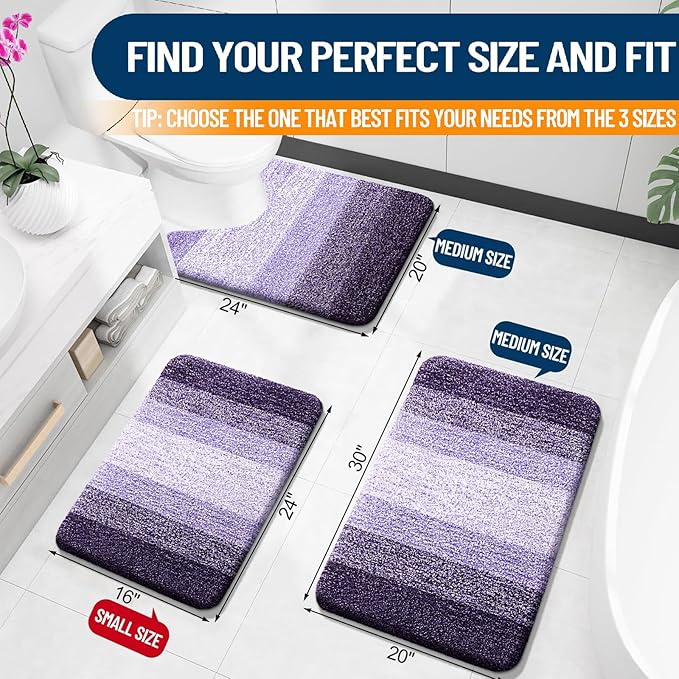 OLANLY Bathroom Rugs Mat 24x16, Extra Soft Absorbent Microfiber Bath Rugs - Image 2
