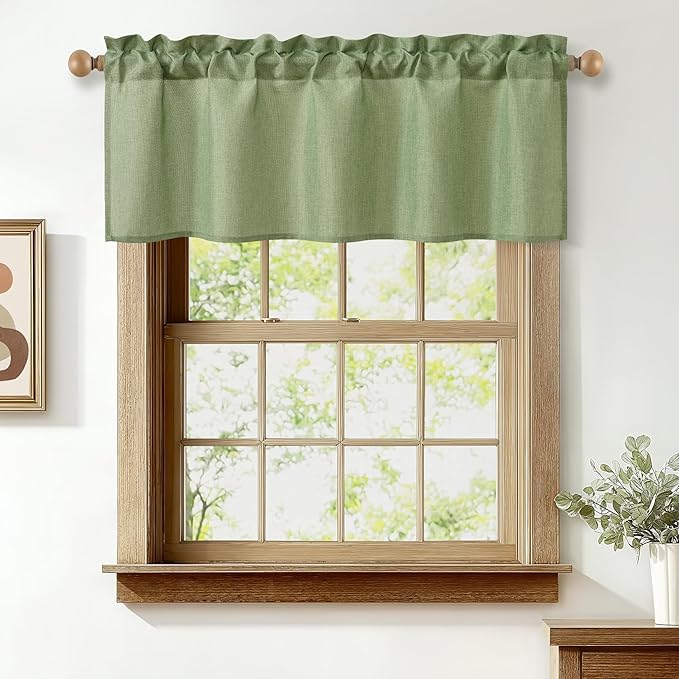 JIUZHEN Faux Linen Window Valance by JIUZHEN