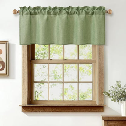 JIUZHEN Faux Linen Window Valance by JIUZHEN