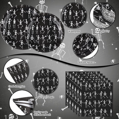 Funnymoom 452 Pcs Halloween Skeleton Party Decoration Supplies, Serves 50