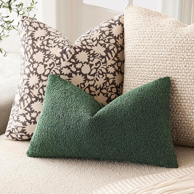 Foindtower Pack of 2 Textured Boucle Throw Pillow Covers Accent Solid - Image 5