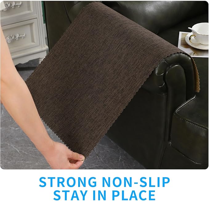 Sofa Arm Cover, Non Slip Couch Arm Cover Washable Recliner Chair Armrest Covers - Image 4