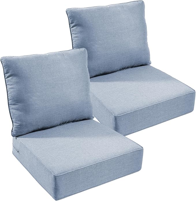 Outdoor Chair Cushions Set of 2, Waterproof 24x24 Patio Chair Cushion, Couch by moosprr