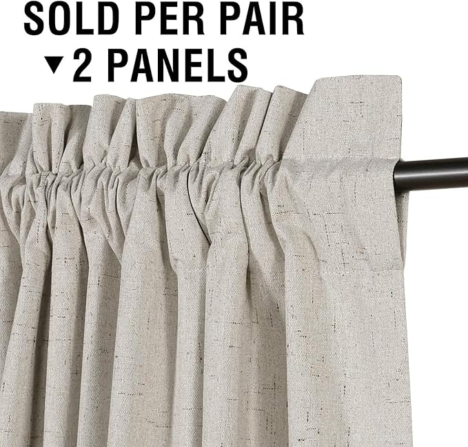 H.VERSAILTEX Linen Look 100% Blackout Curtains 84 Inches Long - Image 2