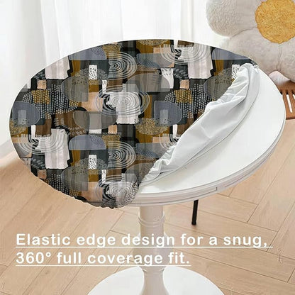 Fitted Round Tablecloth with Elastic Edge – Washable, Wrinkle-Free Table Cover - Image 2