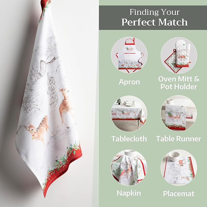 Maison d' Hermine Kitchen Towels Set of 3 100% Cotton 20" x 27.5" Reusable - Image 6