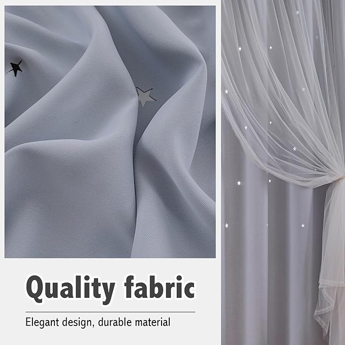 indistar Star Cutout Kids Window Blackout Curtains - Image 7