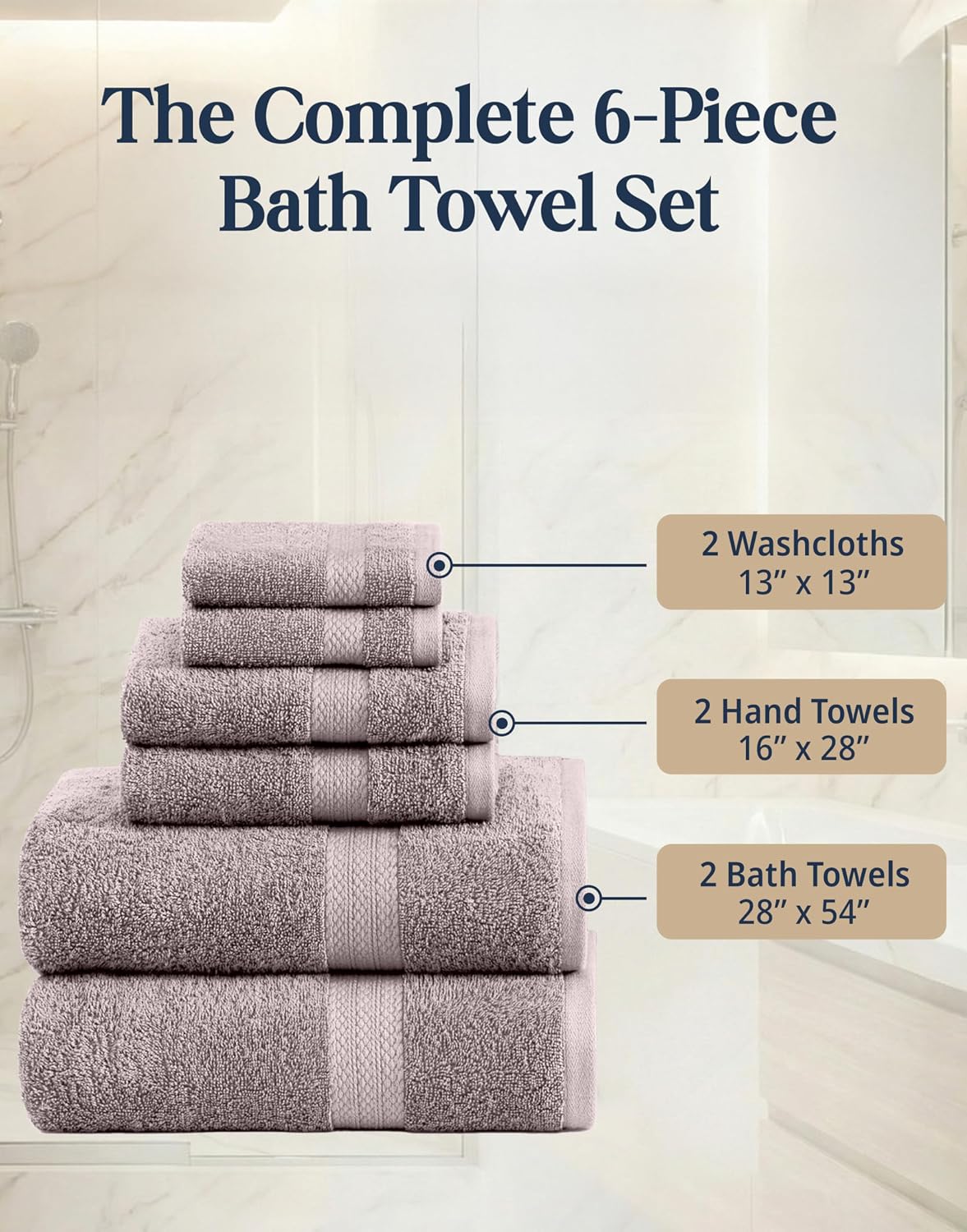 lane linen towel set quick dry 100% cotton, side view