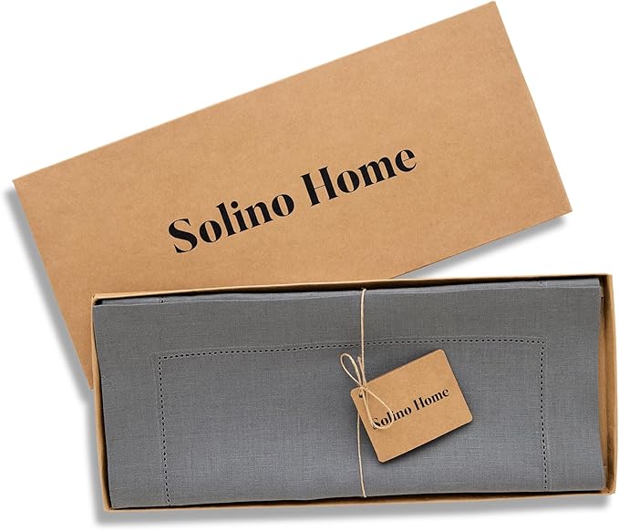 Solino Home Linen Steel Gray Table Runner 120 Inches Long - Image 5