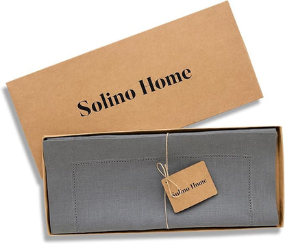 Solino Home Linen Steel Gray Table Runner 90 Inches Long - Image 5