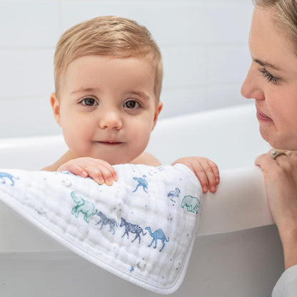 aden + anais muslin backed hooded towel set, close-up detail