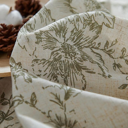 jinchan Floral Linen Tier Curtains 45 Inch Christmas Decorations Farmhouse - Image 8