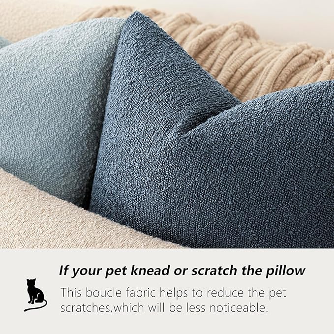 Foindtower Decorative Textured Boucle Throw Pillow Covers Accent Solid Pillow - Image 4