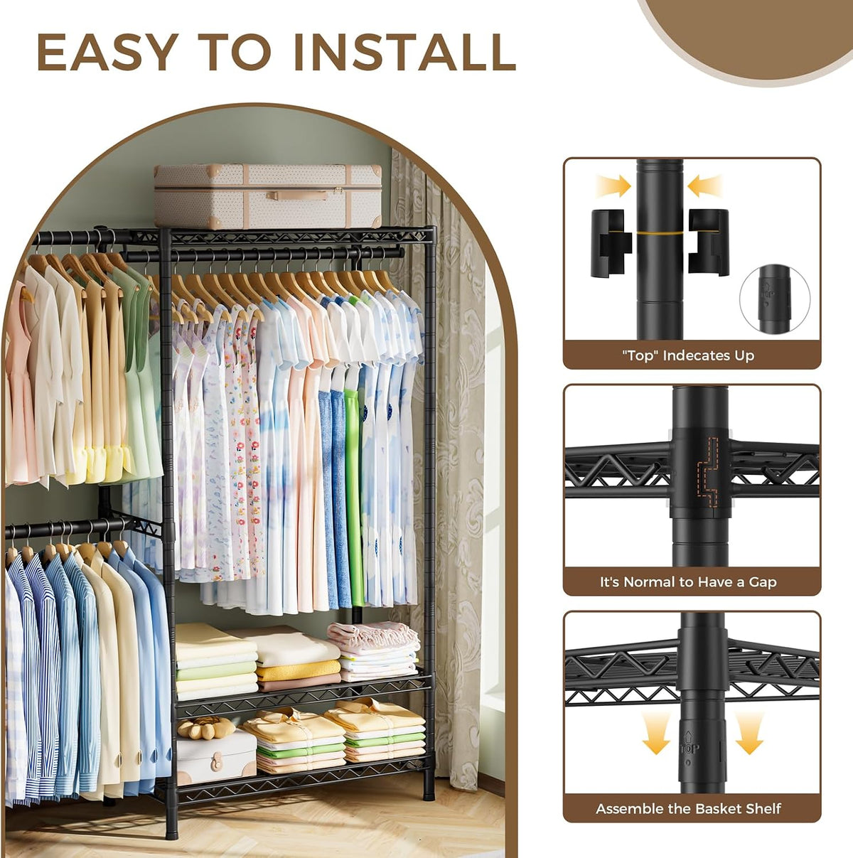 golpart heavy duty clothes rack metal wardrobe with, package contents