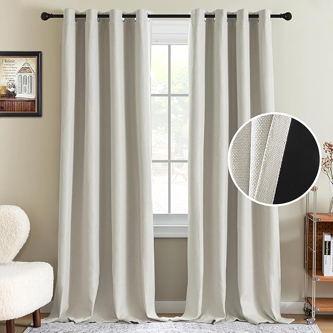 H.VERSAILTEX 90% Blackout Linen Curtains 108 Inches Long by HVERSAILTEX