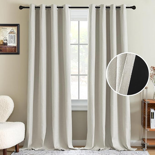 H.VERSAILTEX 90% Blackout Linen Curtains 108 Inches Long by HVERSAILTEX