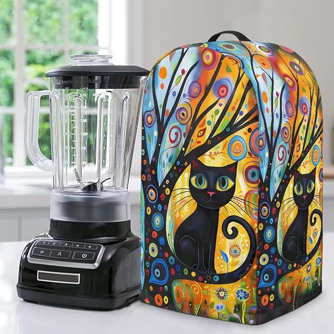 Whimsical Black Cat Tree Blender Dust Cover by Unknown