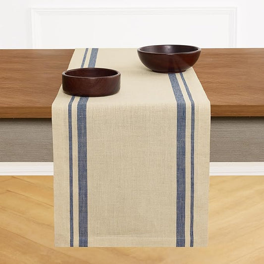 Solino Home Linen Striped Table Runner 36 Inches by SolinoHome