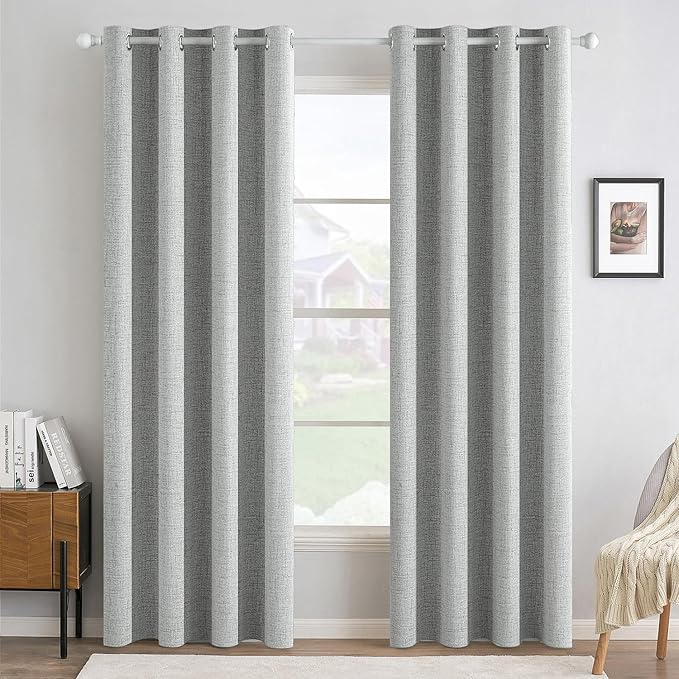 MIULEE 100% Blackout Linen Curtains by MIULEE