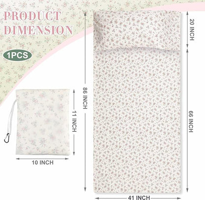 Sleeping Bag Liner 100% Cotton for Women Adult, 86 x 41 Pastoral Floral Cotton - Image 2