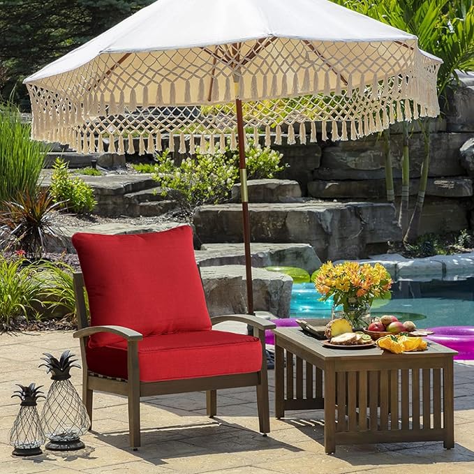 22x24 inch Outdoor/Indoor Deep Seat Patio Cushions Set of 2 Deep Seat Bottom - Image 2