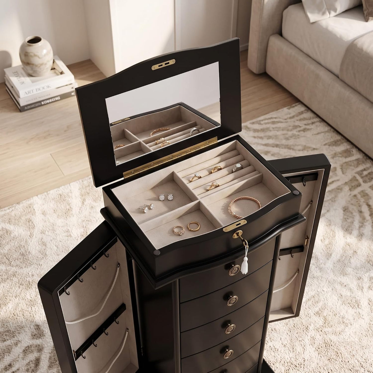 hives and honey nora jewelry armoire cabinet with, close-up detail