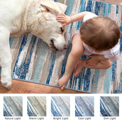 Modern Abstract Runner Rug 2.6x10 - Image 9