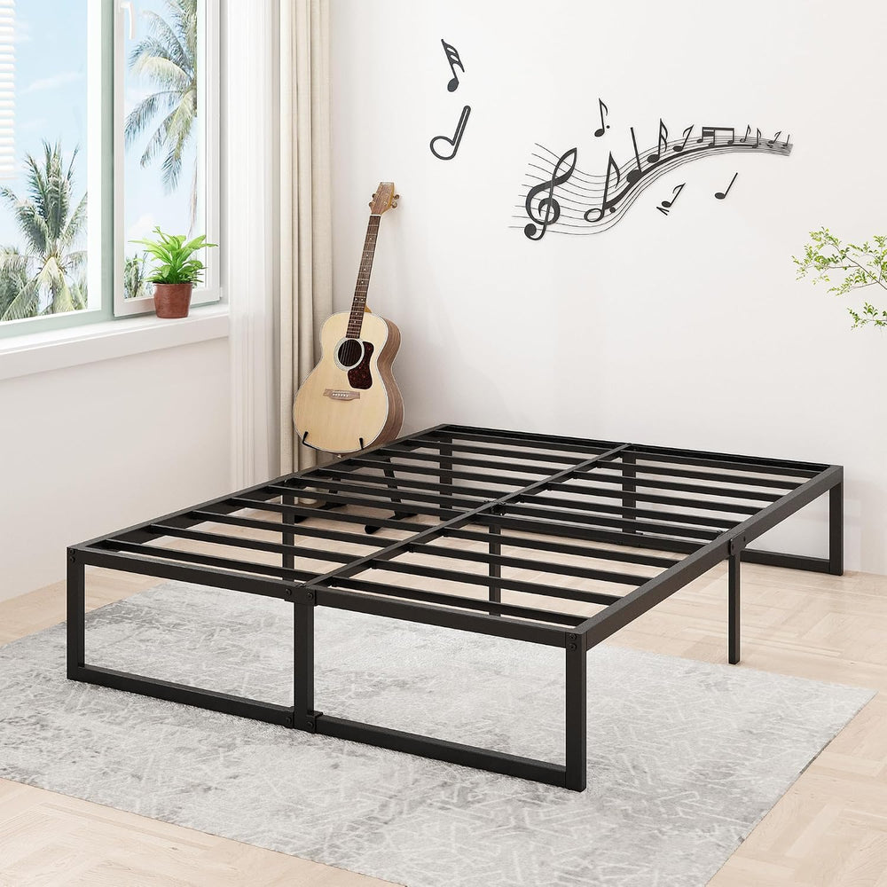 Lutown-Teen 14 Inch Full XL Size Bed Frame No Box Spring Needed, Heavy Duty X...