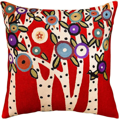 Red Tree of Life Throw Pillow Cover Karla Gerard Floral Pillowcase Reds Flower by Kashmir+Designs