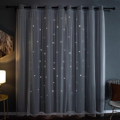 Kinryb Sheer Overlay Curtains for Girls Bedroom, 84 Inches Grey Panle, 2 Free by Kinryb