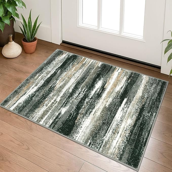 Modern Abstract Entryway Rug Indoor 2x3 Washable Rug Non-Slip Soft Small Area by lansny