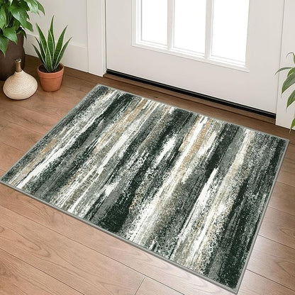 Modern Abstract Entryway Rug Indoor 2x3 Washable Rug Non-Slip Soft Small Area by lansny